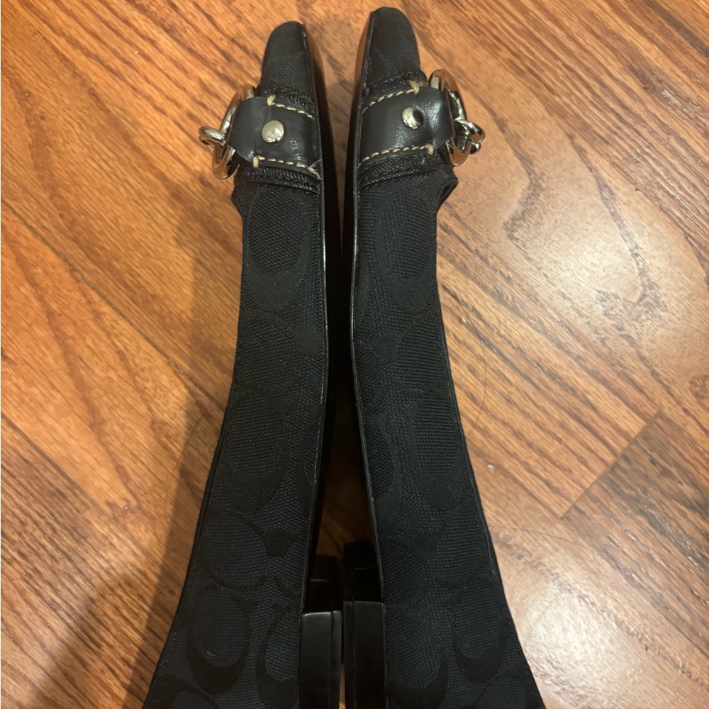 NWOT Coach Women's size 5 black monogram flats - Picture 3 of 8